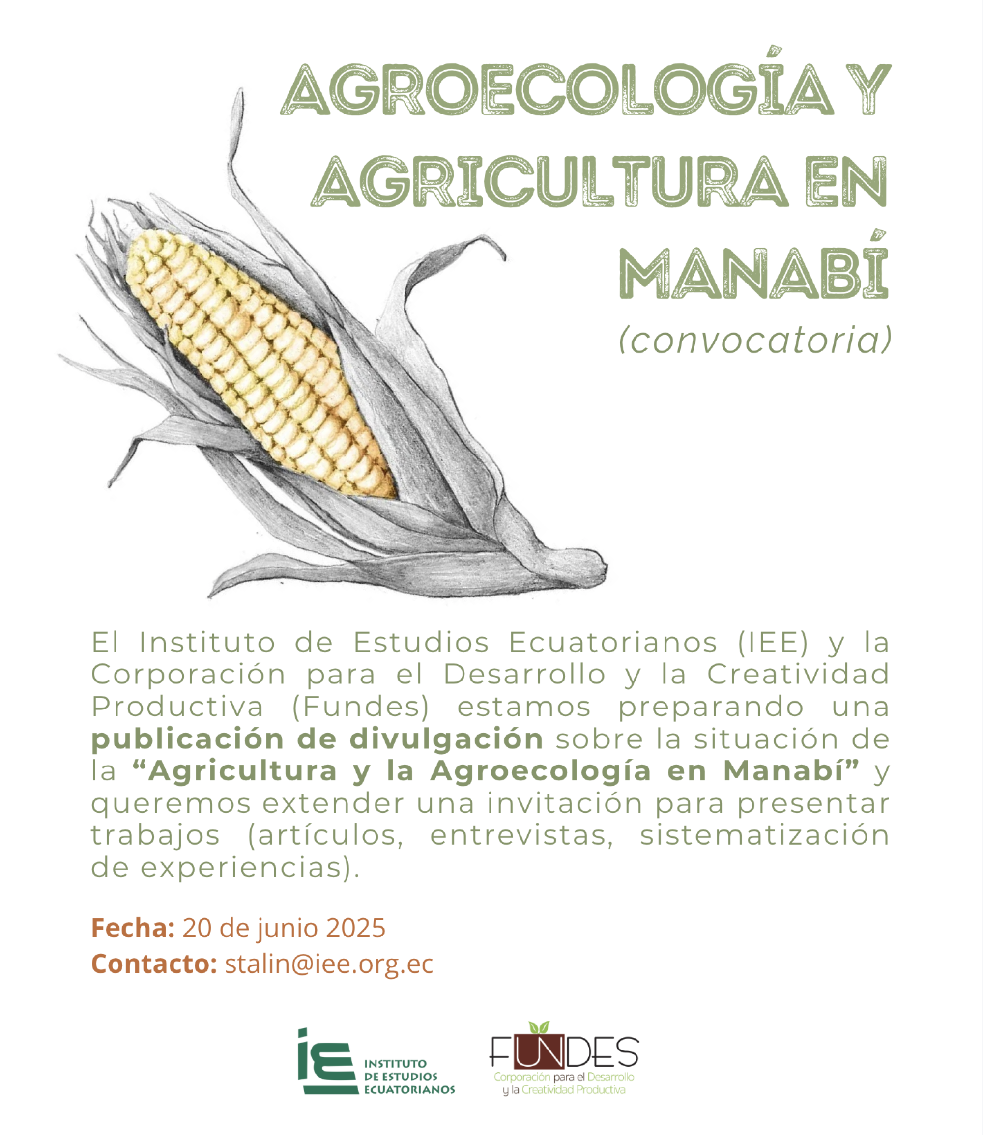 Convocatoria para publicación: Agricultura y Agroecología en Manabí